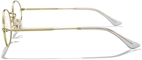 Oval Reading Glasses for Women Men Blue Light Blocking Computer Thin Metal Full Rim Frame Readers