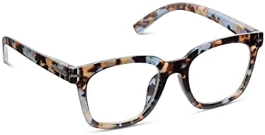 Peepers by PeeperSpecs Women's to The Max Square Light Blocking Reading Glasses, Blue Quartz, 49 + 1.5