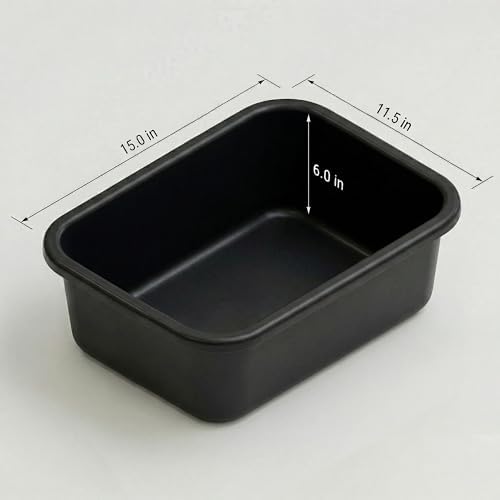 DecorRack 2 Plastic Wash Basins, Large 10 Quart Graduated Bucket, Portable Washbasin for Washing, Cleaning, Foot Bath, Dishes, Face Cleansing Bowl, Black (2 Pack)