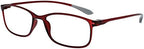 OPULIZE ICE Reading glasses for Women Men,Scratch Resistant Rectangular frame with Spring Hinges, Crystal Dark Red With Grey Tips +2.5 (Pack of 1)