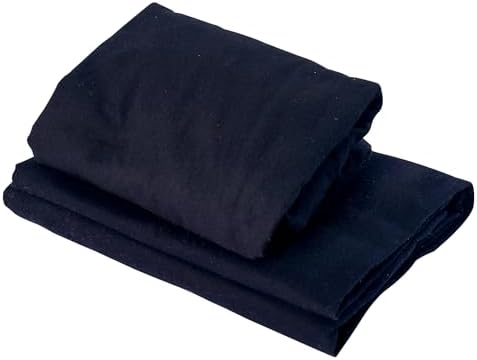 Master Massage Cotton Flannel Sheets Set (3 Piece Set) Massage Table Cover Set, Beauty Salon SPA Bed Replacement Cover, Includes Table Cover, Face Cushion Cover, Table Sheet, Black