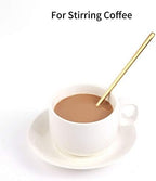 4 PCS 6.7 Inches Coffee/ Tea Spoons Long Handle, Gold, Ice Tea, Espresso Stainless Steel Long Spoons for Stirring