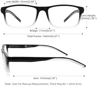 MODFANS Reading Glasses 4 Pack, Blue Light Blocking Readers, Anti Glare, UV Protection, Lightweight Comfortable Unisex Two-Tone Frames with Spring Hinge, Rectangular Design 2.75