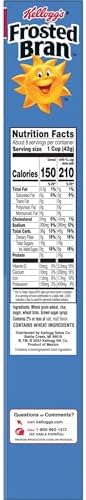 Kellogg's Frosted Bran Breakfast Cereal, Fiber Cereal, Family Breakfast, Original, 12.7oz Box, (Pack of 2)