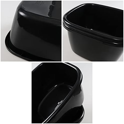 Gloreen 18 Quart Deep Wash Basins 2 Packs, Plastic Square Dish Pan Tub, Black