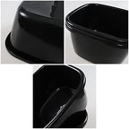 Gloreen 18 Quart Deep Wash Basins 2 Packs, Plastic Square Dish Pan Tub, Black