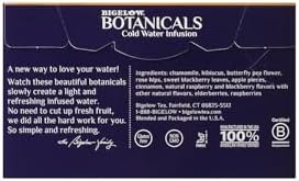 Bigelow Botanicals Cold Water Infusion Blackberry Raspberry Hibiscus Tea Bags 18 Count Box (Pack of 1), Herbal Infusion, Caffeine Free, 18 Tea Bags Total