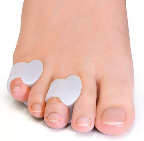 Very Soft Clear Bunion Toe Separators, Overnight Bunion Pain Relief, Compressable Toe Spacer for men and women - 4 Pack (Clear Gel)