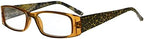 Eyekepper 5-Pack Spring Hinges Tiger Patterned Temples Rectangular Reading Glasses Readers Brown +2.75
