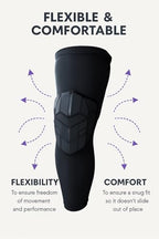 Protective Neoprene Wrestling Knee Pads - Anti-Slip Flexible Sports Knee Pads - Robust Breathable Compression Sleeve - Wrestling Gear for Basketball, Volleyball, Workouts, Training, and More (Large)