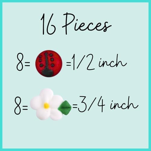 Icing Ladybugs and Daisies | Edible Decorations | Mini Icing Ladybugs & White Sugar Daisies | Spring Cake Toppers | Simply Sucré (18 Ladybug/Daisies)