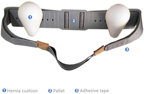Adjustable Hernia Belt for Men, Hernia Support Truss for Inguinal Groin Hernias Left Or Right Side Waist Strap Inguinal Hernia Support with Removable Compression Pads