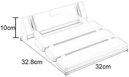 Bath Shower Chairs,Folding Wall Mounted Chairs, Foldable Shower Seat, Bath Aid Seat Non-Slip Change Shoe Bench for Disabled Elderly, Weight Capacity 130KG (Size : White)