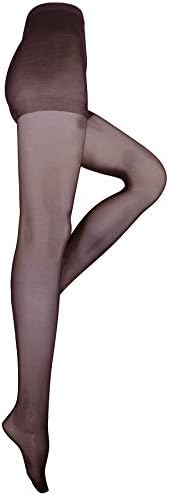 Truform Sheer Compression Pantyhose, 8-15 mmHg, Women's Shaping Tights, 20 Denier, Black, Queen