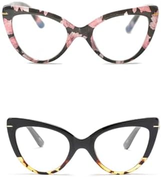 Cat Eye Reading Glasses for Women,Fashion Oversized Ladies Readers(2 Mixed Color,2.50)