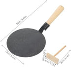 Pancake Griddle Pan with Wooden Handle 13Cm Nonstick Crepe Frying Skillet for Traditional Sugar Painting DIY Kitchen Cooking Set with Spreader