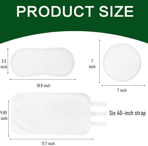 4 Pcs Castor Oil Pack Wrap Organic Cotton for Stomach, Neck, Breast, Belly, Liver Detox, Reusable Castor Oil Compress and Pack Kit with with Six Adjustable Straps