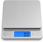 High Precision Digital Kitchen Scale 3kg / 0.1g – Food Scale for Baking, Cooking & Meal Prep – Slim Stainless Steel Design with Tare Function, Backlit LCD, Easy Clean Surface