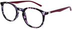 OPULIZE MET Reading Glasses for Women Men, Slim Round Frame with Spring Hinges and Scratch Resistant, Purple,Green +3.5 (Pack of 2)