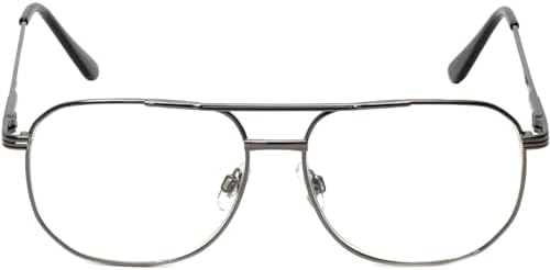 The Intellectual Metal Clear Bifocal Aviator Reader, Cheaters Reading Glasses, Men Women