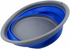SAMMART 7.5L (1.98 Gallon) Collapsible Tub - Foldable Dish Tub - Portable Washing Basin - Space Saving Plastic Washtub (Grey/Purplish Blue)