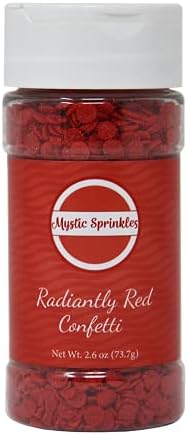 Mystic Sprinkles Solid Colored Confetti 2.6oz Bottle (Radiantly Red)