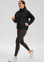 Bikewa Women's Cycling Rain Jackets Waterproof Windbreaker Lightweight Running Windproof Reflective Jacket Packable Hooded