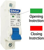 C45 1P C Type AC Mini Circuit Breaker MCB 6A 10A 16A 20A 25A 32A 40A 50A 63A Household Air Switch(10A)