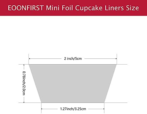 Eoonfirst Mini Foil Cupcake Liners Muffin Paper Baking Cups 300 Pcs (Dark Purple)