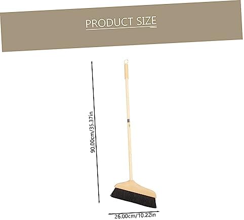 Alipis Soft Horse Hair Bristle Wooden Broom Static Household Floor Brush for Carpet Tile Cleaning Heavy Duty Dust Sweeper for Kitchen and Outdoor Use