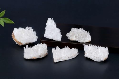 LAIDANLA Clear Quartz Crystal Natural Healing Crystals Stones Cluster Mineral Geode Gemstones for Reiki Energy Balance Calming Effects Wicca 80-100g