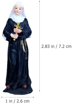 VOSAREA 2pcs Nun Virgin Statue Decorations for Home Table top Decor Goddess Sand Table Adorn Resin Sand Decor Holy Virgin Statue Mother Catholic Figures