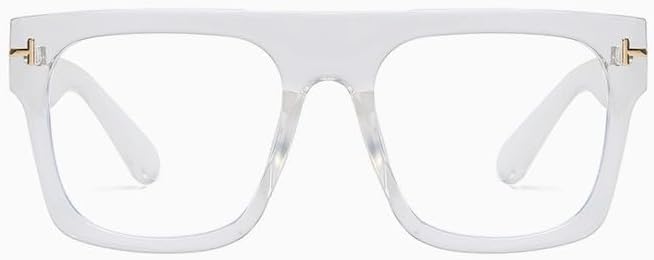 Oversized Reading Glasses Blue Light Blocking Anti UV Computer Readers Sturdy Flat Light Mirror Square Eyewear