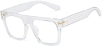 Oversized Reading Glasses Blue Light Blocking Anti UV Computer Readers Sturdy Flat Light Mirror Square Eyewear