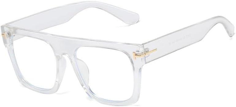 Oversized Reading Glasses Blue Light Blocking Anti UV Computer Readers Sturdy Flat Light Mirror Square Eyewear