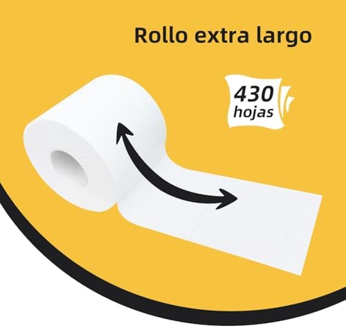 Premium Toilet Paper 12 Rolls, 430 Sheets per Roll, 2-Ply, 4x4 Inch Sheet Size Paper Towels- Highly Absorbent, Strong & Soft for Bathroom Kitchen Livingroom