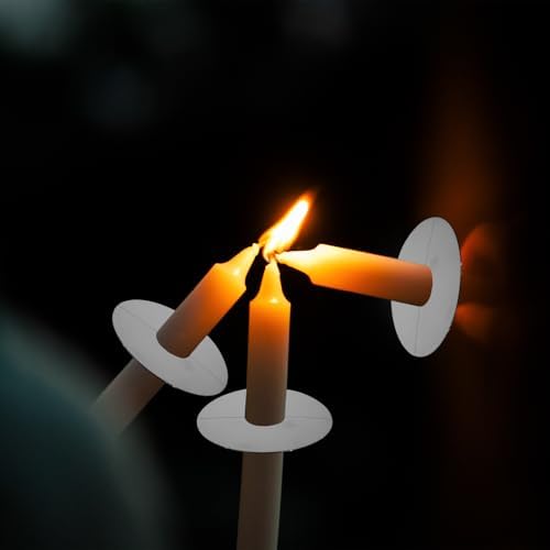 30 PCS Paper Candle Drip Protectors, Silver Candle Drip Catcher Paper Candles Bobeche Church Candles Holder Guards for Candlelight Vigil, Church Service, Memorial Service, Devotional, Christmas Eve