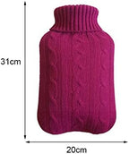 hot Water Bottle Hot Water Bottle Knitted Cover Hot Water Packs Case Cold-Proof Warm Hot Water Bottle Pouch Knitted Cover Removable hot Water Bag (Color : C) (B)