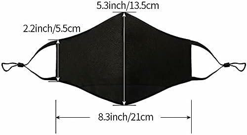 NBDIB Adult Adjustable Face Protection with Filter Pocket and Nose Wire Black Breathable Cloth Mask with 10Pcs Filters