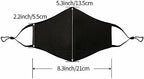 NBDIB Adult Adjustable Face Protection with Filter Pocket and Nose Wire Black Breathable Cloth Mask with 10Pcs Filters