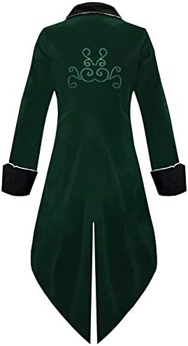 Medieval Steampunk Tailcoat Halloween Costumes for Men, Renaissance Pirate Vampire Gothic Jackets Vintage Warlock Frock Coat