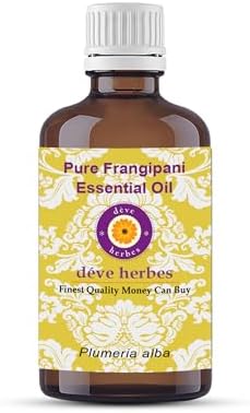 Deve Herbes Pure Frangipani Essential Oil (Plumeria alba) Steam Distilled 100ml X 2 (Pack of Two) (6.76 oz)