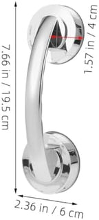 STAHAD 2pcs Strong Adhesive Stainless Steel Suction Cup Handles for Shower Safety – Heavy-Duty Removable Grab Bars with Thickened Suckers, Portable Handrails for Seniors and Bathroom Use
