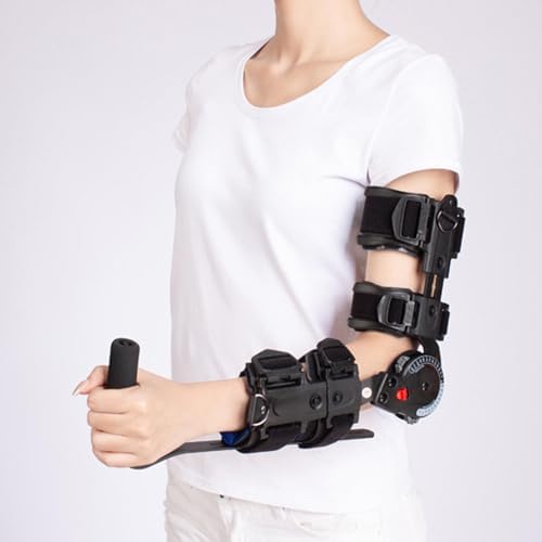 PopieL Adjustable Angle Hinged Rom Elbow Brace, Elbow Brace Support for Left or Right Leg, Articulated Rom Elbow Support for Elbow, Tendons After Surgery, Fractures and Trauma,Right