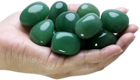 Tumbled Polished Natural Green Aventurine Crystals Stones, Crystals and Healing Stones Quartz Bulk for Wicca, Reiki, Healing Energy, Chakra Stones, Witchcraft Supplies(10Pcs)