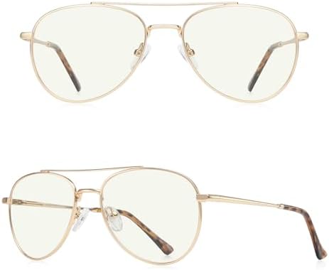 Aviator Reading Glasses for men and Women Blue Light Blocking Lens Spring Temple
