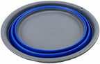 SAMMART 7.5L (1.98 Gallon) Collapsible Tub - Foldable Dish Tub - Portable Washing Basin - Space Saving Plastic Washtub (Grey/Purplish Blue)