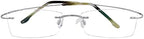 Titanium Frame Rimless Reading Glasses in 24 Strengths and 5 Colors