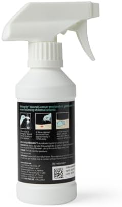 Medline Skintegrity Wound Cleanser, 8 ounce Spray Bottle, for wound cleaning, debridement, removing protein, pressure injuries, infected wounds, spray can be adjusted from mist to stream