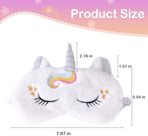 Sleep Mask for Kids Girls,3Pack,Unicorn Sleep Mask,Cute Animal Eye Mask for Princess Sleeping,Night Blindfold Bed Eye Covers